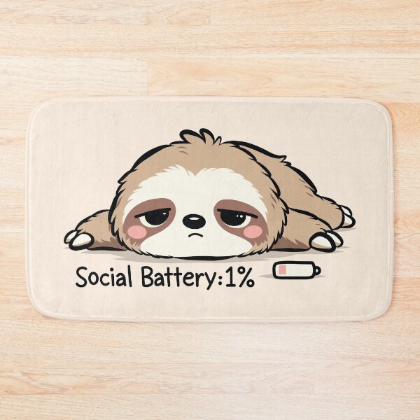 Item preview, Social Battery 1% Sloth | Cute Introvert Sloth | Funny Social Battery Meme designed and sold by Kutiefy-shop.