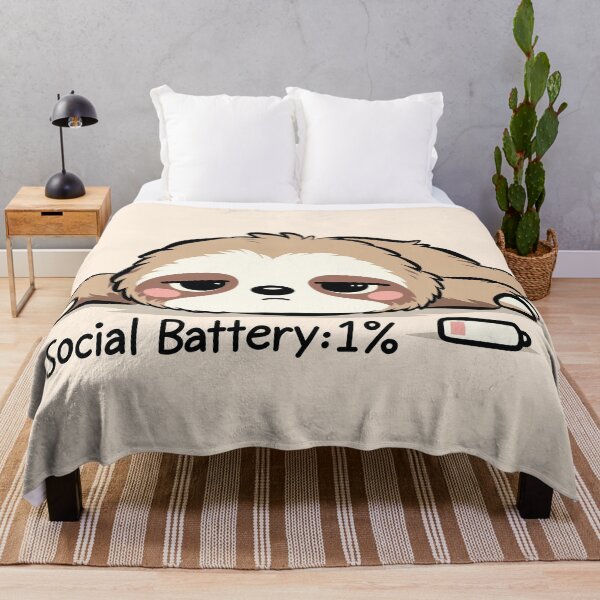 Item preview, Social Battery 1% Sloth | Cute Introvert Sloth | Funny Social Battery Meme designed and sold by Kutiefy-shop.