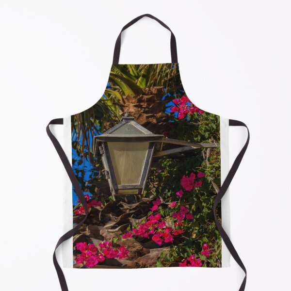 Item preview, Vintage Lantern and Pink Bougainvillea Climbing a Palm Tree in a Sunny Tropical Garden designed and sold by Nmallia.