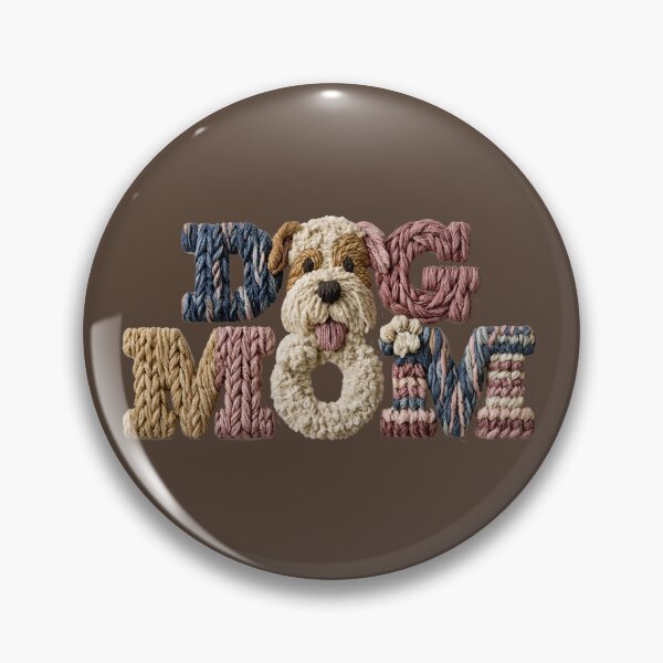 Item preview, Dog Mom Knitted Puppy Typography designed and sold by MegaNovaArt.