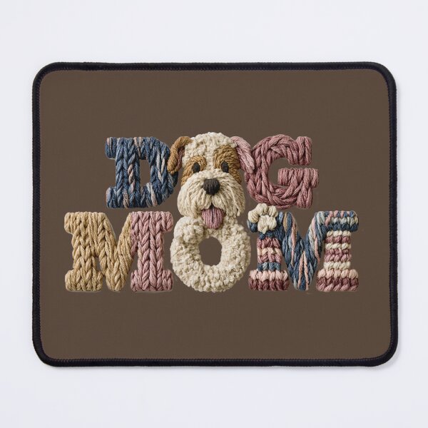 Item preview, Dog Mom Knitted Puppy Typography designed and sold by MegaNovaArt.