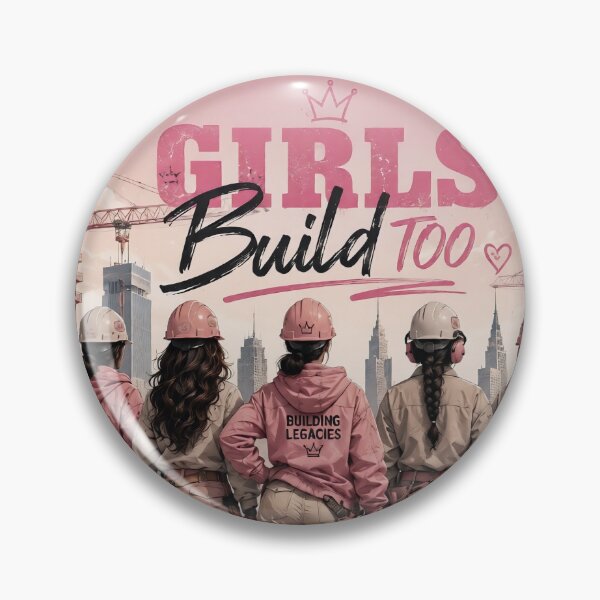 Item preview, Girls Build Too Construction Queen Shirt | Women in Construction Graphic Tee | Female Builder Pink Workwear Design designed and sold by BelievingCreate.