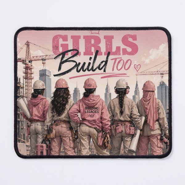 Item preview, Girls Build Too Construction Queen Shirt | Women in Construction Graphic Tee | Female Builder Pink Workwear Design designed and sold by BelievingCreate.