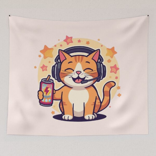 Item preview, Cat Powered Gaming Sticker designed and sold by Stylestickers55.