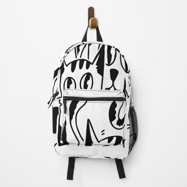 Item preview, Crowd of Crazy Cats – Black and White Hand-Drawn Cat Pattern Illustration designed and sold by BuckaBaby.