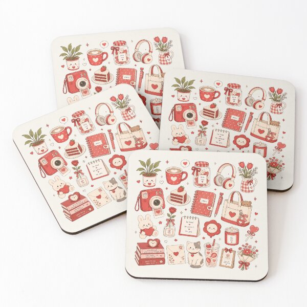 Item preview, Soft Red Aesthetic Lifestyle Doodles  designed and sold by LunaVales.
