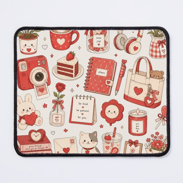Item preview, Soft Red Aesthetic Lifestyle Doodles designed and sold by LunaVales.