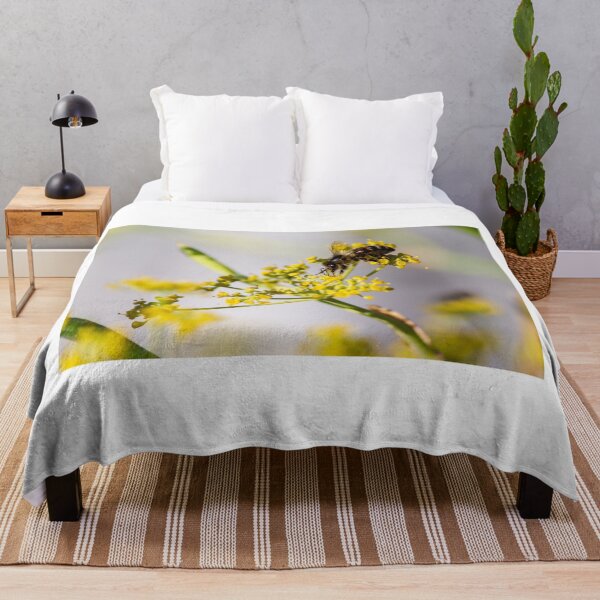 Item preview, Honeybee Pollinating Yellow Wildflower Close-Up Macro Photography Of Bee On Blossom designed and sold by Nmallia.