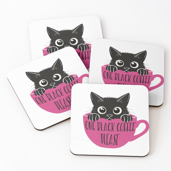 Item preview, Pink Black Cat in Mug Coffee Lover designed and sold by Pinecone Place.