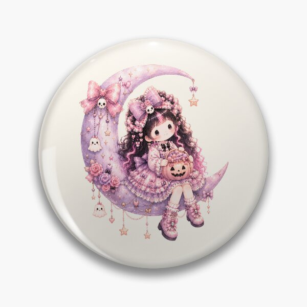 Item preview, Coquette Moon Princess | Kawaii Pastel Goth Halloween Crescent Moon Girl designed and sold by looplandger.