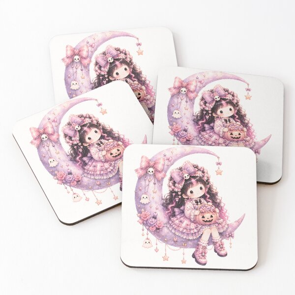 Item preview, Coquette Moon Princess | Kawaii Pastel Goth Halloween Crescent Moon Girl designed and sold by looplandger.
