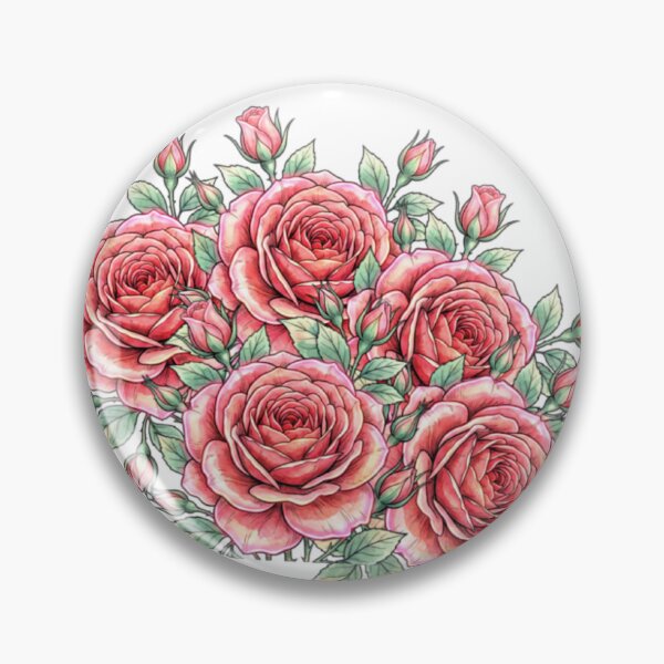 Item preview, Vintage Pink Rose Bouquet Floral Illustration | Romantic Botanical Flower Art designed and sold by Bismillah-Najah.
