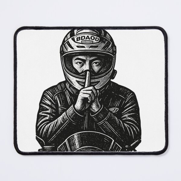 Item preview, Motorcyclist in classic "shh" pose designed and sold by HappyDoodle11.