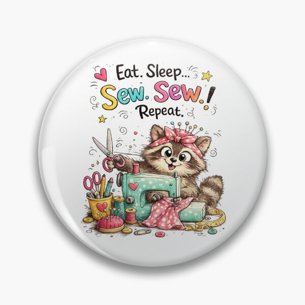 Item preview, Eat Sleep Sew Sew Repeat Funny Sewing Lover Design | Seamstress Gift designed and sold by EverStitchStudio ★★★★★.