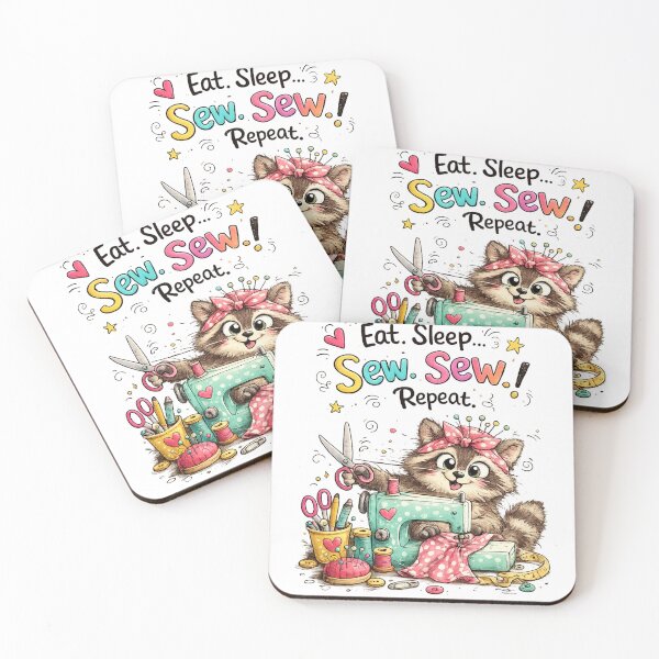 Item preview, Eat Sleep Sew Sew Repeat Funny Sewing Lover Design | Seamstress Gift designed and sold by EverStitchStudio ★★★★★.