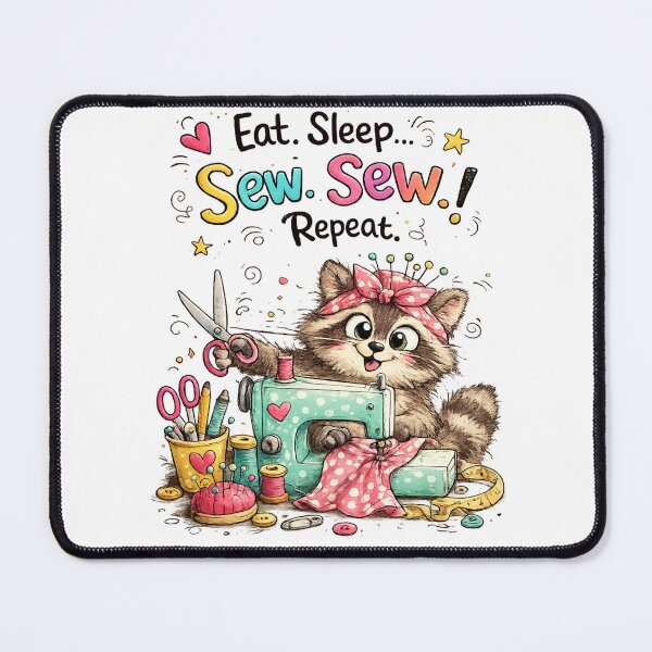 Item preview, Eat Sleep Sew Sew Repeat Funny Sewing Lover Design | Seamstress Gift designed and sold by EverStitchStudio ★★★★★.