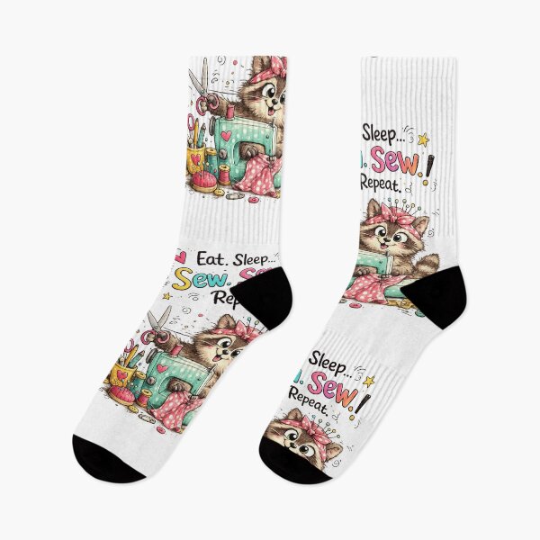 Item preview, Eat Sleep Sew Sew Repeat Funny Sewing Lover Design | Seamstress Gift designed and sold by EverStitchStudio ★★★★★.