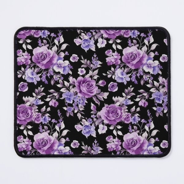 Item preview, Purple Rose Midnight Garden Floral Pattern designed and sold by INKRebelGraphic.