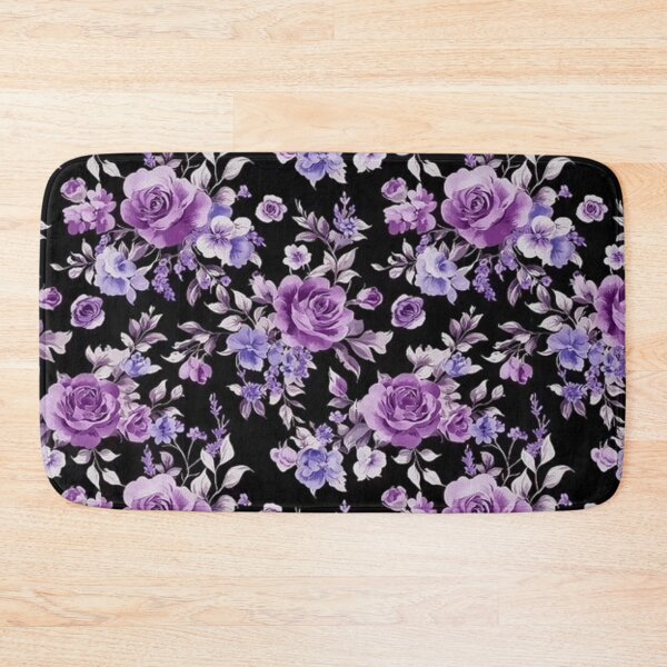 Item preview, Purple Rose Midnight Garden Floral Pattern designed and sold by INKRebelGraphic.