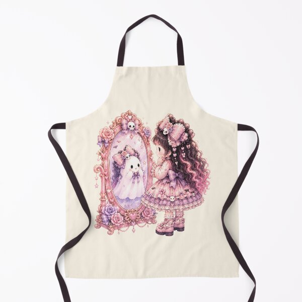 Item preview, Coquette Ghost Mirror Girl | Kawaii Pastel Goth Halloween Reflection Art designed and sold by looplandger.