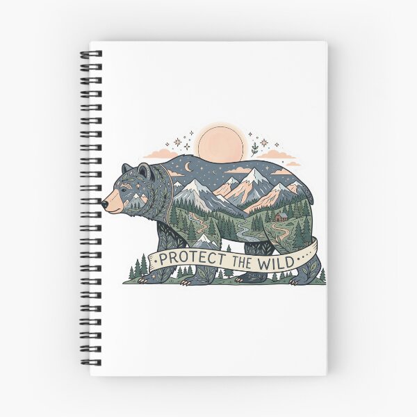 Item preview, Protect the Wild - Mountain Forest Double Exposure - Vintage Nature Art designed and sold by Mr. Pawsome.