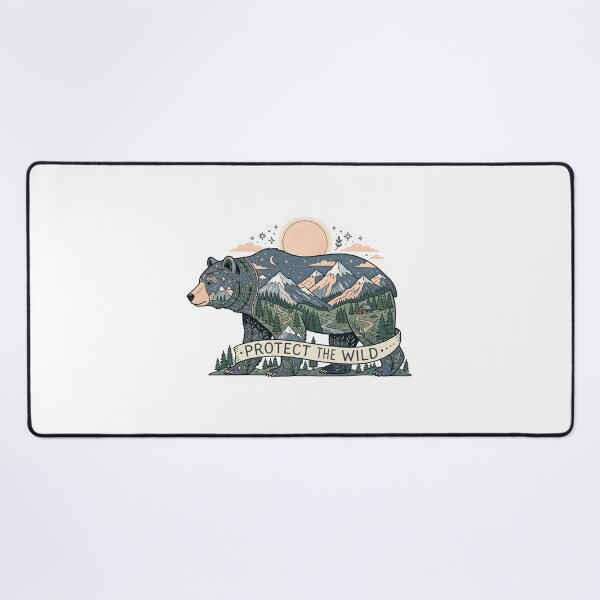 Item preview, Protect the Wild - Mountain Forest Double Exposure - Vintage Nature Art designed and sold by Mr. Pawsome.