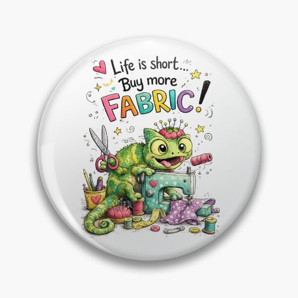 Item preview, Life Is Short Buy More Fabric Funny Sewing Quote | Seamstress Quilter Fabric Lover Design designed and sold by EverStitchStudio ★★★★★.