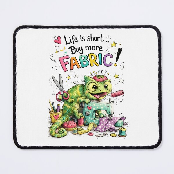 Item preview, Life Is Short Buy More Fabric Funny Sewing Quote | Seamstress Quilter Fabric Lover Design designed and sold by EverStitchStudio ★★★★★.