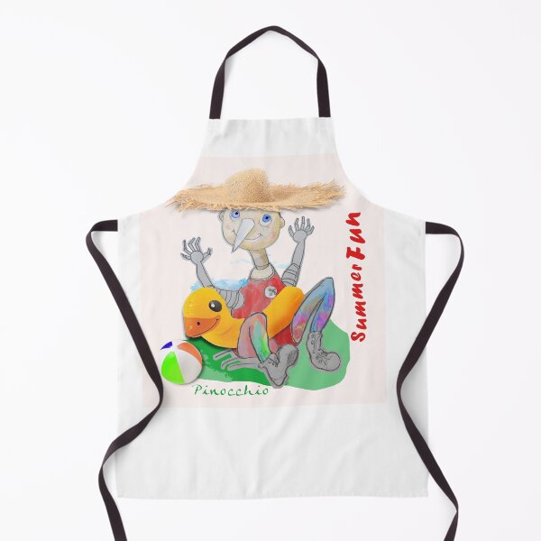 Item preview, Summer Fun Playing Wood PINOCCHIO with Swimming Duck (Original Drawing by ACCI) designed and sold by VanyssaGraphics.