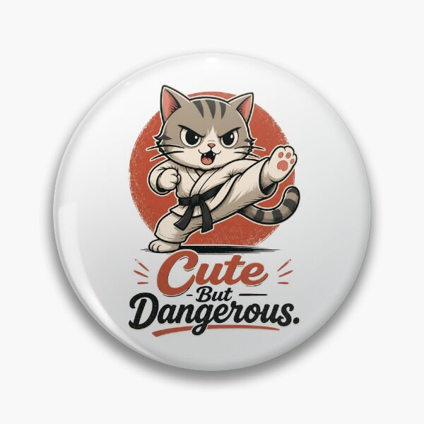Item preview, "Cute But Dangerous" Karate Cat - Funny Martial Arts designed and sold by MusesWhispers.