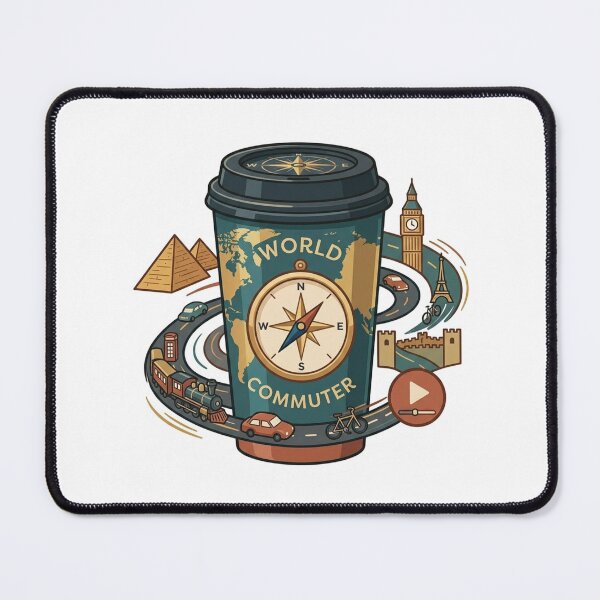 Item preview, World Commuter Travel Coffee Cup Sticker - Global Wanderlust Adventure designed and sold by venus-st.