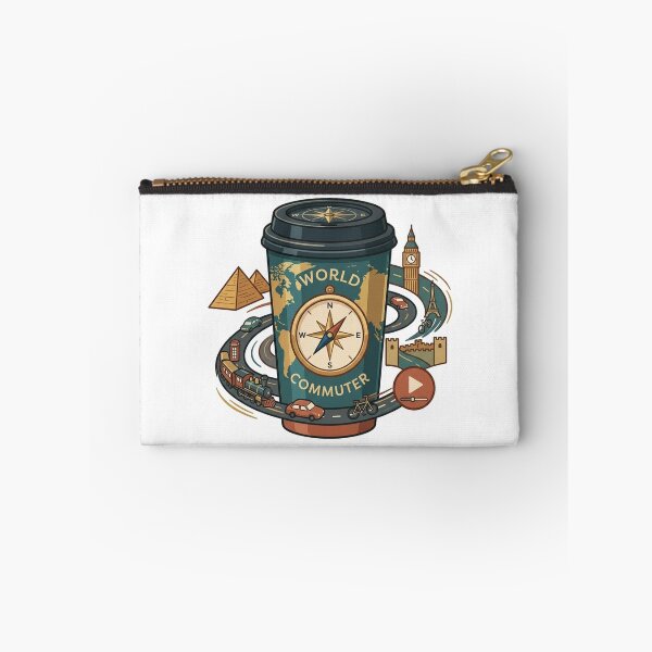 Item preview, World Commuter Travel Coffee Cup Sticker - Global Wanderlust Adventure designed and sold by venus-st.