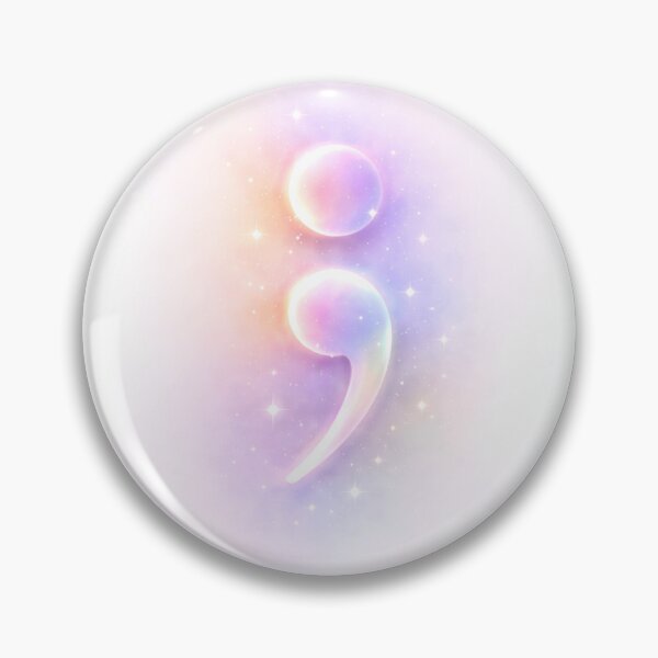Item preview, Mental Health awareness Semicolon Pastel Holographic Art print designed and sold by ArcanePrintsxo.