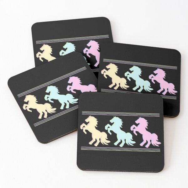 Item preview, Dreamy Pastel Rearing Horses Retro Graphic designed and sold by SunandShade.