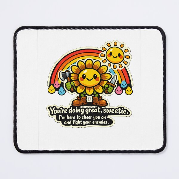 Item preview, Cute Sunflower Axe Fight Your Enemies Sticker designed and sold by MIROUZ2000.