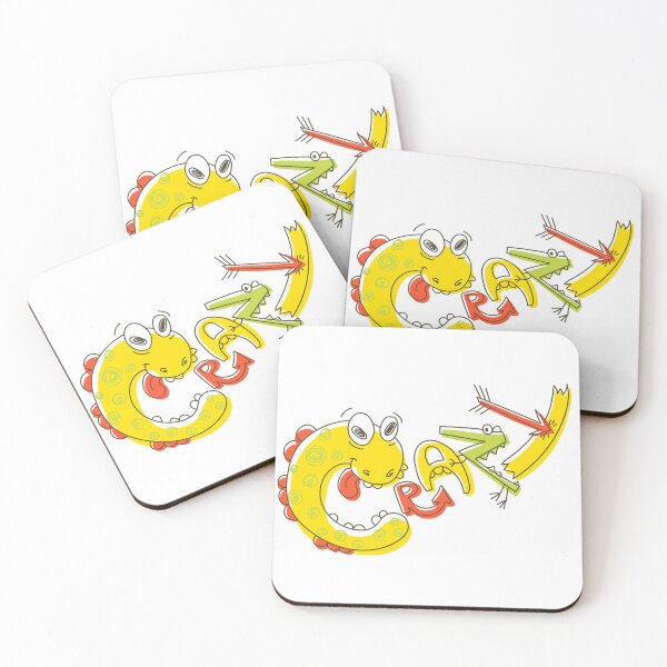 Item preview, "CRAZY" Funky Dinosaur Lettering – Colorful Cartoon Dino Typography Illustration designed and sold by BuckaBaby.