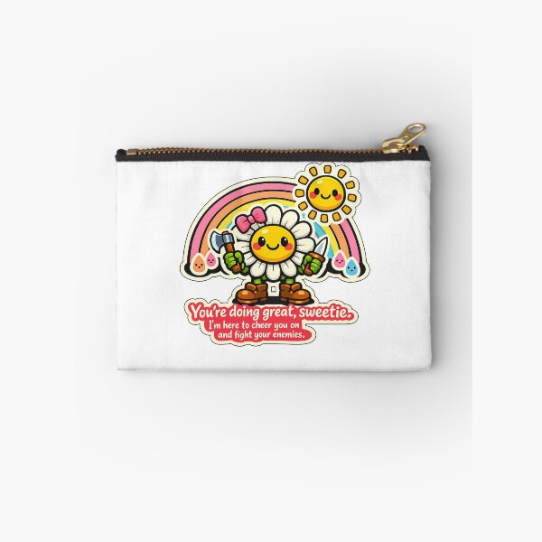 Item preview, Pink Bow Daisy Fight Your Enemies Meme Sticker designed and sold by MIROUZ2000.