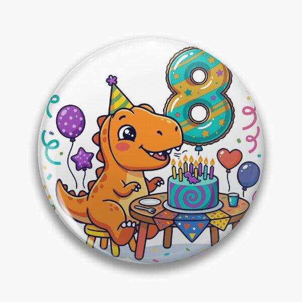 Item preview, 8th T-rex birthday dino lover sitting at the table designed and sold by Tronstell.