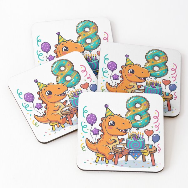 Item preview, 8th T-rex birthday dino lover sitting at the table designed and sold by Tronstell.