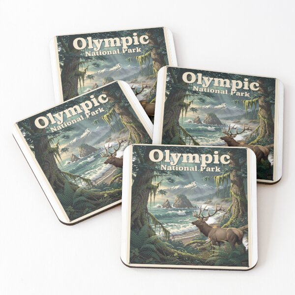 Artikelvorschau, Olympic-Nationalpark, Pazifischer Nordwesten, Washington – Sammlerstücke entworfen und verkauft von The Souvenir Dept..