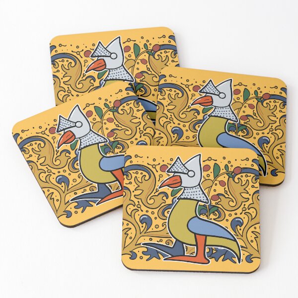 Item preview, Cute Medieval Bird Knight Illustration Design designed and sold by MariOyama.