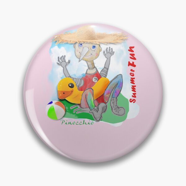 Item preview, Summer Fun Playing Wood PINOCCHIO with Swimming Duck (Original Drawing by ACCI) designed and sold by VanyssaGraphics.