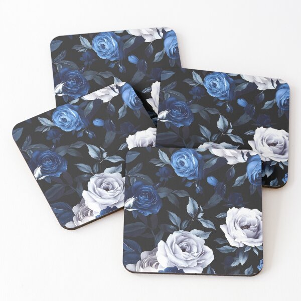 Item preview, Midnight Sapphire Rose Garden Pattern designed and sold by INKRebelGraphic.