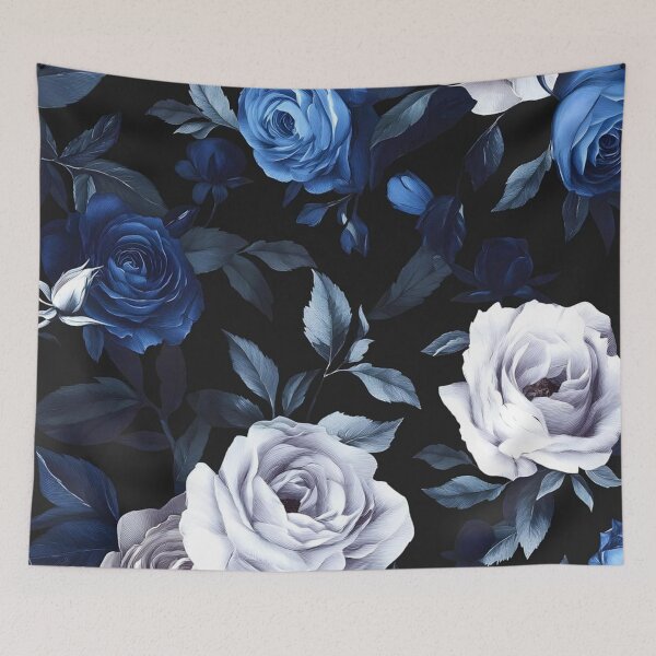 Item preview, Midnight Sapphire Rose Garden Pattern designed and sold by INKRebelGraphic.