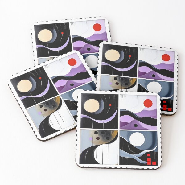 Item preview, quiet orbits stamp colorful geometric abstract design designed and sold by SmashingDeals.