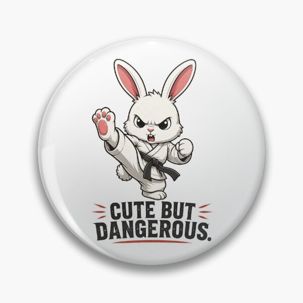 Item preview, "Cute But Dangerous" Karate Bunny - Funny Martial Arts designed and sold by MusesWhispers.
