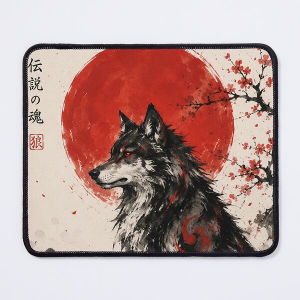 Item preview, Legendary Samurai Spirit Wolf | Japanese Ink Art designed and sold by BunnyPixel21 .