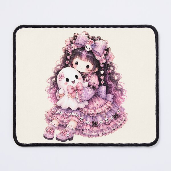 Item preview, Kawaii Ghost Hug Girl | Pastel Goth Coquette Halloween Plushie designed and sold by looplandger.