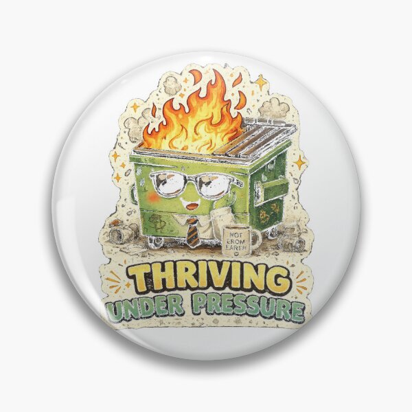 Item preview, Thriving Under Pressure – Funny Dumpster Fire Office Meme designed and sold by NarpLTD.