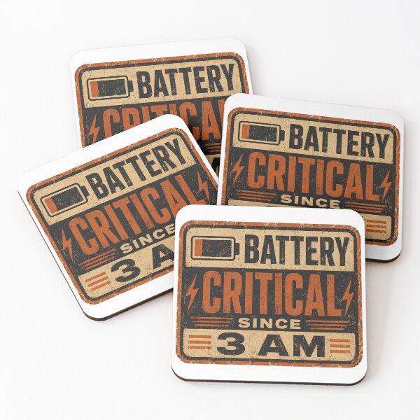 Item preview, Battery Critical Since 3 AM - Funny Night Shift Worker Retro Design designed and sold by JustResultsCo.